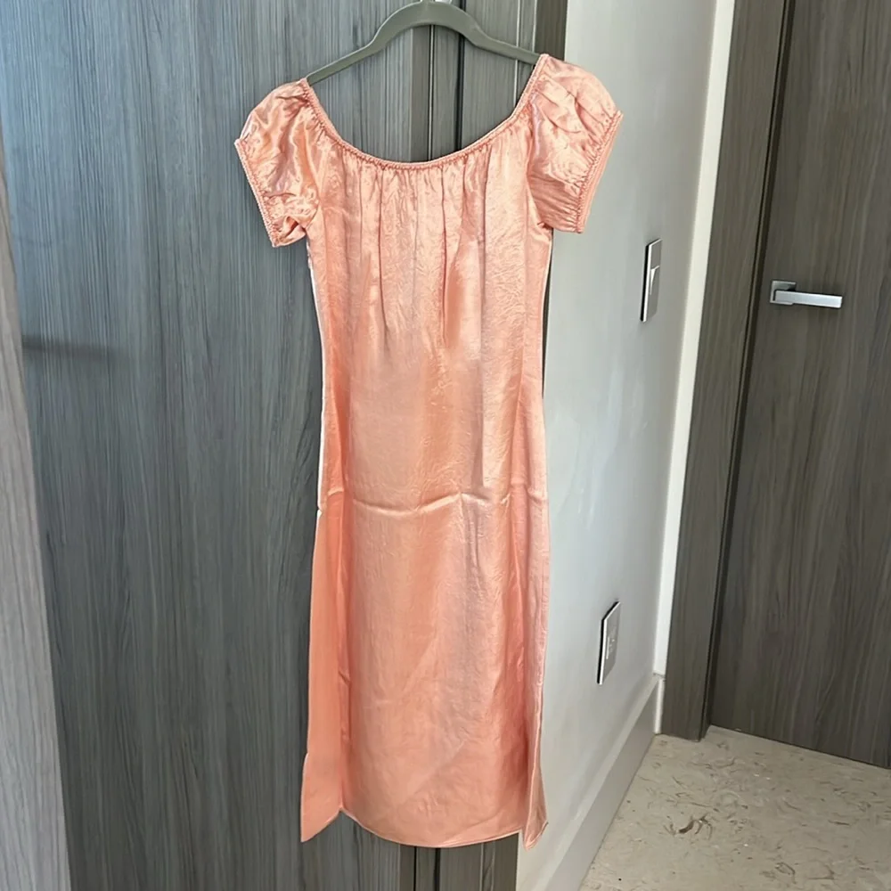 NWT $178 J. CREW slip dress off shoulder peachy 4